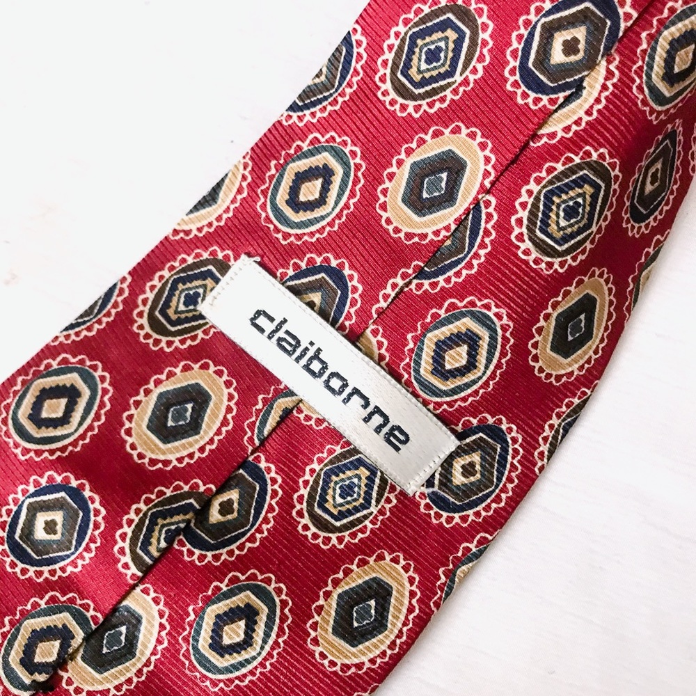 ⭐ clairborne // red pattern tie - Picture 2 of 3